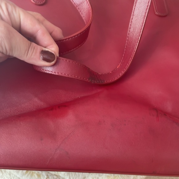 JACK GEORGES Red Italian Leather Laptop Shoulder Bag Dome Zip-Around Briefcase. - Picture 8 of 12